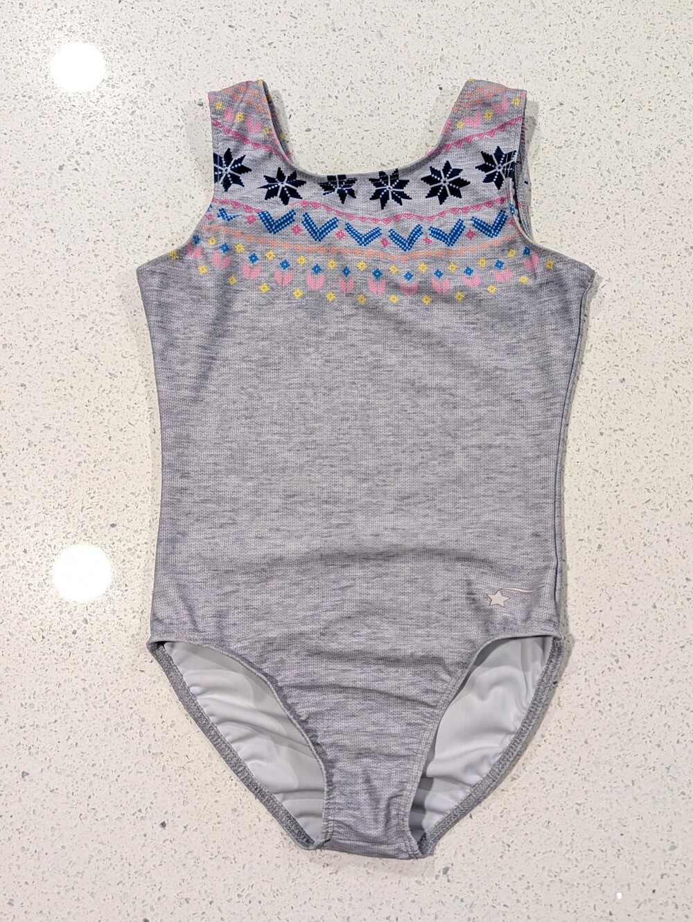 CHRISTMAS Destira Gymnastics Dance Leotard CM Medium HEATHER GRAY Ugly Sweater